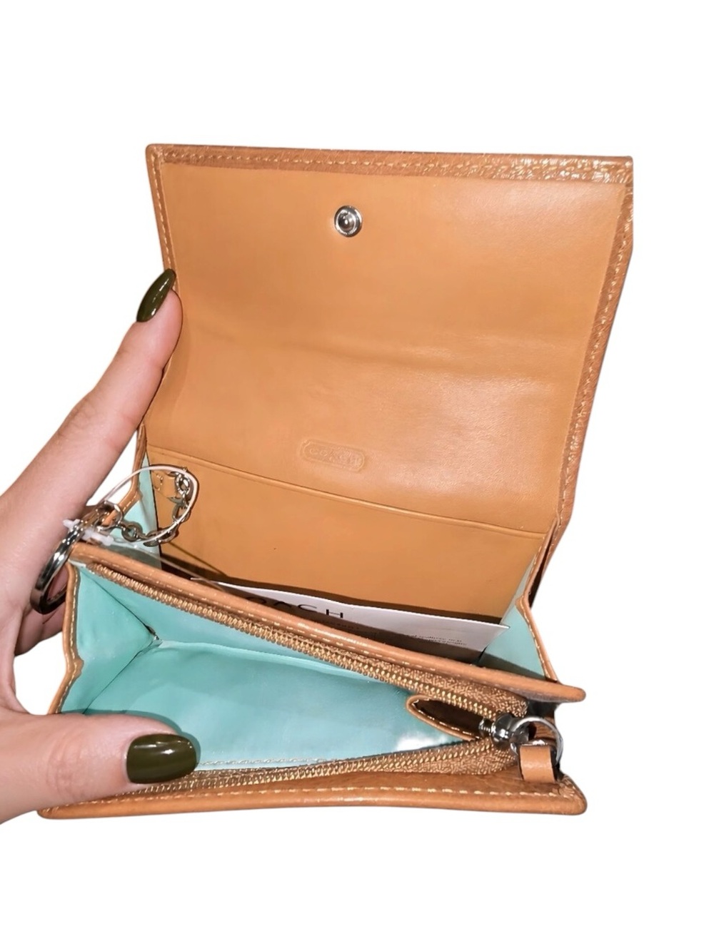 ✨💎NWT💎✨Coach Striped Watercolot Small Wallet with Leather Trim - Picture 5 of 5